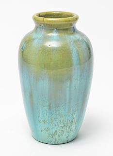 Fulper Pottery Vase w Cucumber Crystalline Glaze