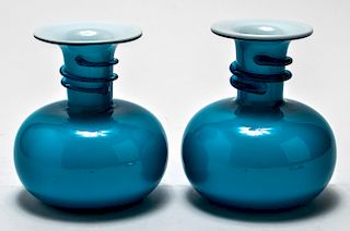 Holmegaard Modern Cased Glass Vases, Pair