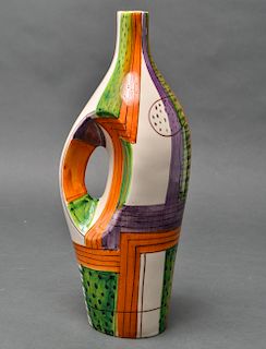 Mid-Century Italian Painted Ceramic Vase or Vessel