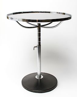 Art Deco Style Adjustable Round Top Side Table