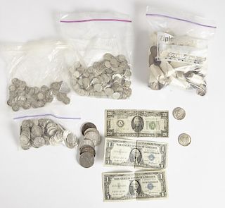 Large Lot Coins and Currency 1964 or Earlier