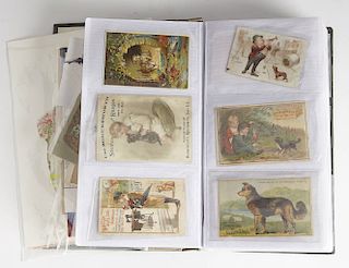 ALBUM of Vintage Trade Cards - Postcards