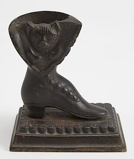 RARE Victorian Cast Iron- Cat in Women's Shoe