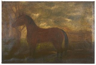 Early Folk Art Paining of Horse "Colonel"