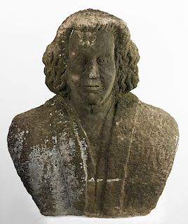 Folk Art Stone Portrait Bust