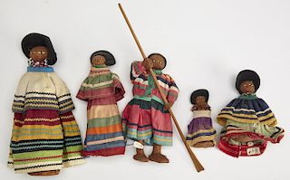 Five Seminole Dolls