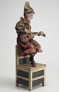 Early French Automaton Figure with Guitar