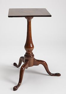 Early American Queen Anne Candle Stand with Inlay