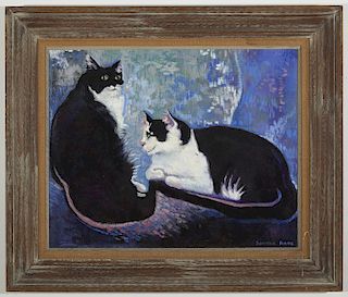 Modernist Painting of Cats