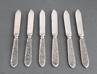 Rogers Bros Silver Fruit Knives, Set of 6