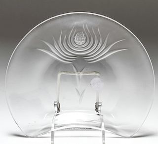 Lalique Crystal "Balmoral" Crescent Plate