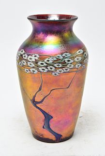 Zelique Studio Iridescent Art Glass Vase