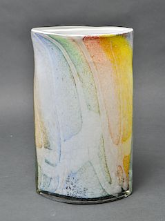 Contemporary Mottled Art Glass Vase