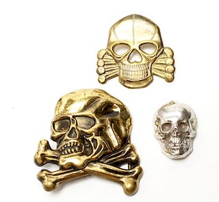 Skull & Cross Bones Belt Buckle Pendant & Brooch 3