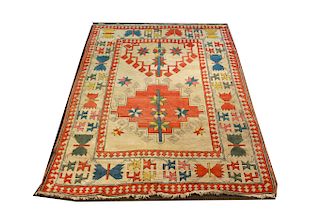 Caucasian Carpet w Butterfly Motif  6' 1" x 8' 11"