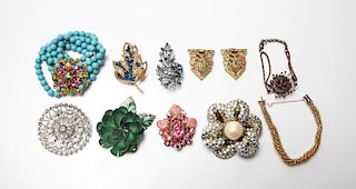 Costume Jewelry Brooches, Bracelets, Shoe Clips