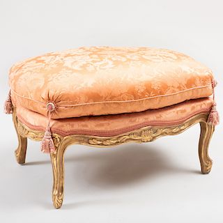 Large Louis XV Style Giltwood Tabouret