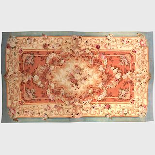 Napoleon III Style Floral Aubusson Carpet 