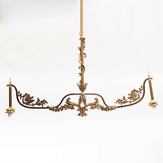 Victorian Gilt-Bronze Two-Light Billiards Light