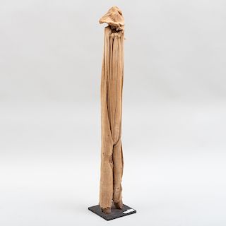 Senufo Wood and Cloth Kafigelejo Oracle Figure, Ivory Coast