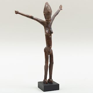 Lobi Wood Standing Female Figure, Burkina Faso