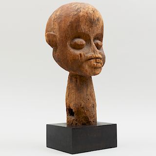 Large Bamileke Wood Carving of a Male Head, Cameroon