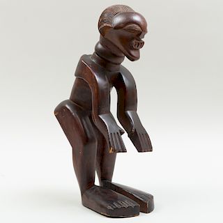 Rare Songye Carved Wood Power Figure, Democratic Republic of the Congo