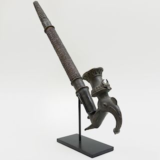Grassfields Bronze Pipe on Stand, Cameroon