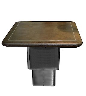 Convertible Shagreen & Chrome Coffee Dining Table