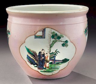 Chinese Republic famille rose porcelain fish bowl,