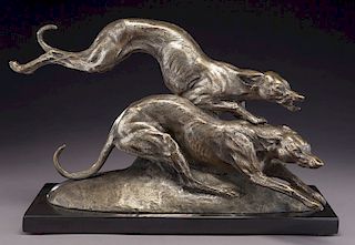 Francisque Art Deco silverplated bronze sculpture