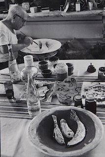 David Douglas Duncan "Picasso Working on Plate of