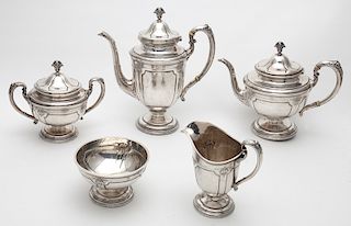 (5) Pc. Towle Louis XIV sterling tea service,