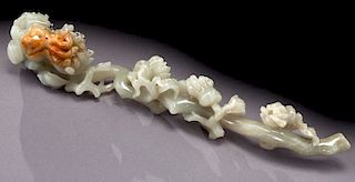 Chinese carved jade Ruyi scepter,