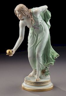 Meissen figure "The Boule Player" by Schott
