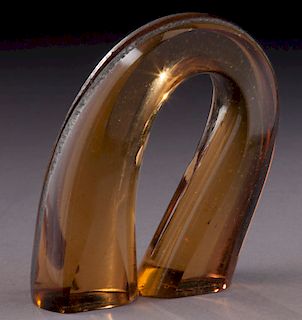 Harvey Littleton horseshoe glass vase,