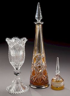 (3) Pcs. of antique cut glass,