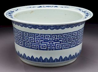 Chinese Qing blue & white planter,
