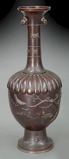 Large Japanese Meiji bronze vase,