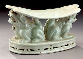Chinese Ming to Qing celadon porcelain pillow,