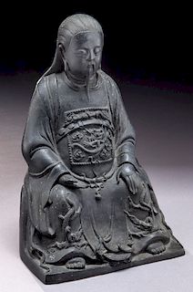Chinese Qing bronze Zhen Wu,