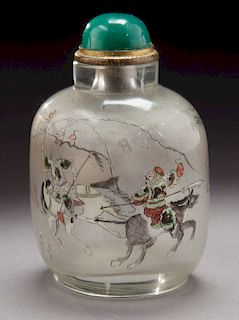 Chinese inside painted peking glass snuff bottle,