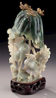 Chinese carved jadeite statue,