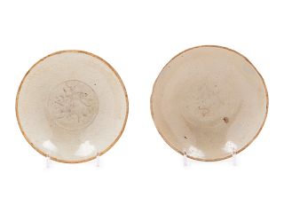 Two Chinese Qingbai Porcelain Shallow Bowls
Each: diam 6 in., 15 cm. 