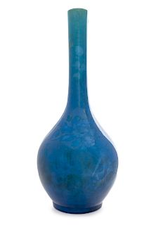 A Large Chinese Turquoise Glazed Porcelain Bottle Vase
Height 24 3/4 in., 63 cm.