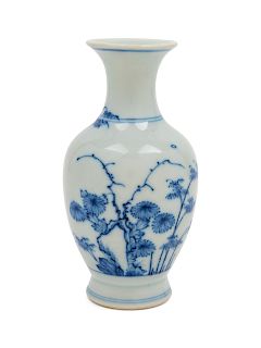 A Chinese Blue and White Porcelain Vase
Height 6 3/8 in., 16 cm.