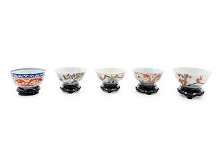 Five Chinese Porcelain Bowls
Largest: diam 5 1/8 in., 13 cm.