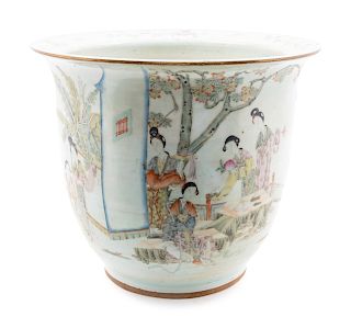 A Chinese Qianjiang Porcelain Cachepot
Height 12 1/2 height in., 32 cm. 