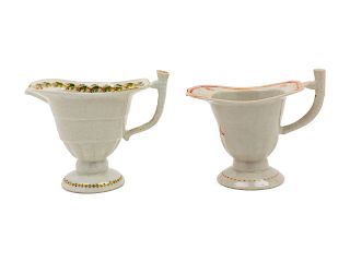 Two Chinese Export Porcelain Sauce Boats
Height of taller 5 in., 13 cm.