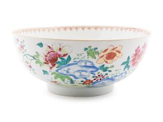  A Chinese Export Famille Rose Punch Bowl
Diam 10 1/4 in., 26 cm. 